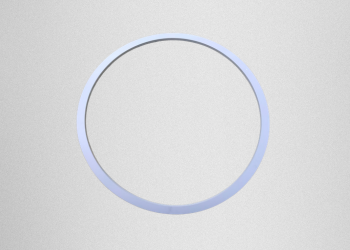 EPDM白（食品衛生法適合）10mm厚パッキンの加工事例　ウォータージェット加工による厚物カットと書類対応　株式会社ダイコー